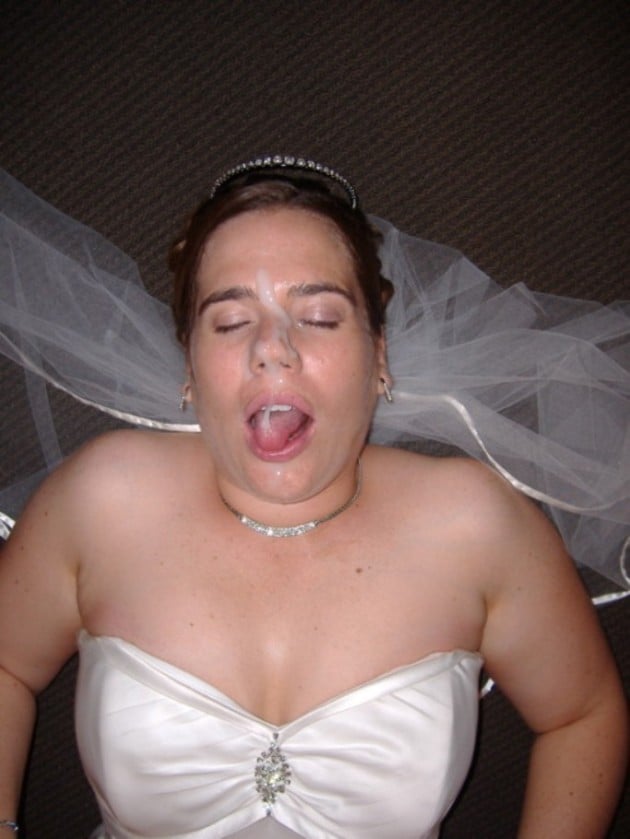 Big facial on her wedding night