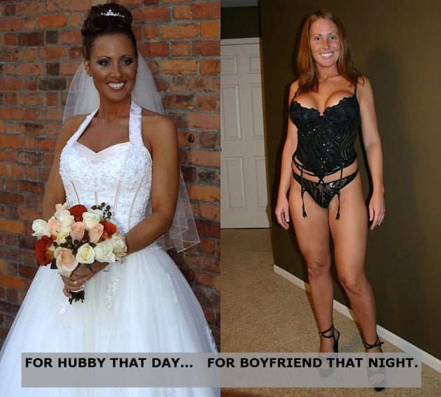 Before-after nude pic of a real bride