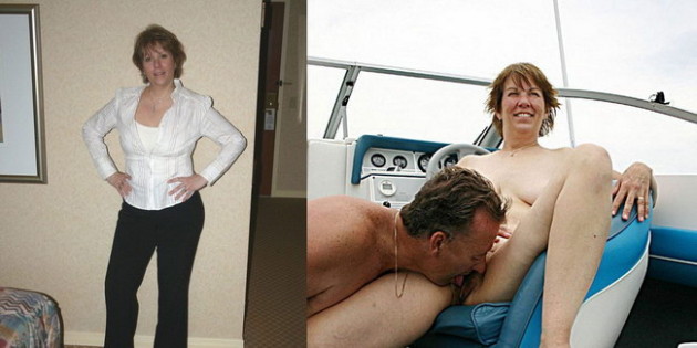 Before-after sex photo of a mature amateur wife