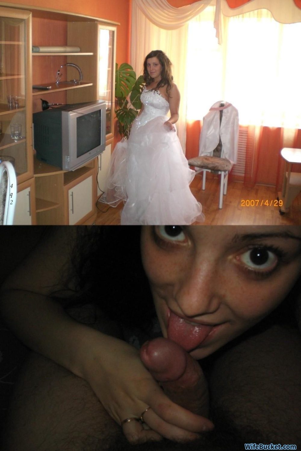 Before-after blowjob from this bride