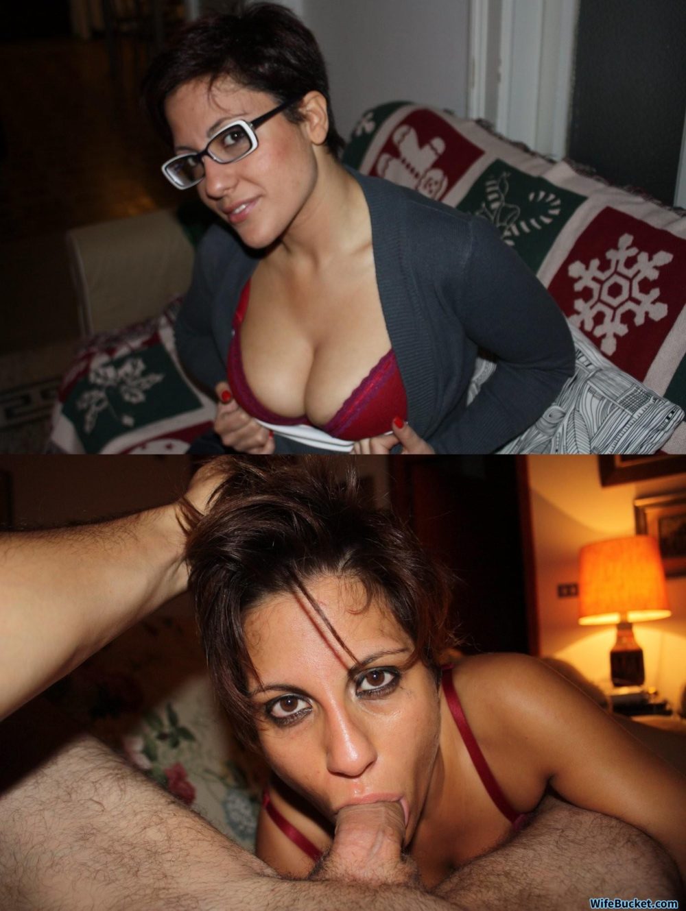 Before and then after the blowjob