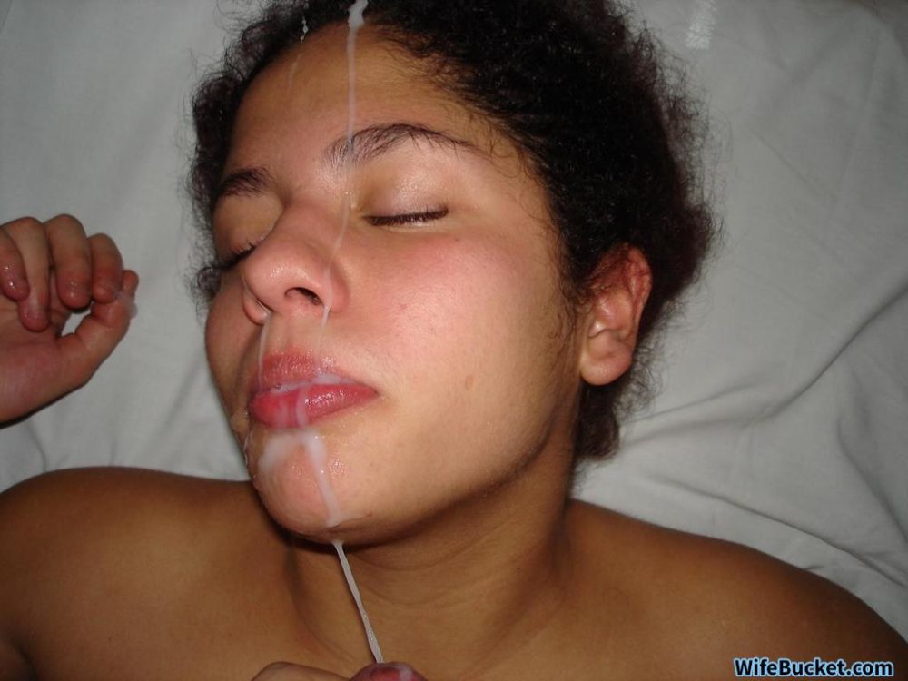 Cumshot across her face