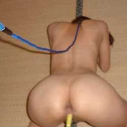 MILF slut gets naked in public