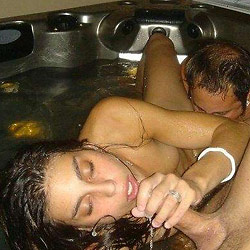 MILF slut gets naked in public