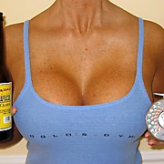 MILF slut gets naked in public